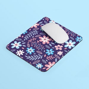 Subtle Transgender Pride Flowers Mouse Pad | Rectangle Mouse Pad | Transgender Color Mouse Pad | Trans Mousepad | Trans Home Office Gift