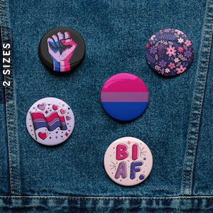 Subtle Bisexual Pin Buttons | Set of 5 Bisexual Pins | Bisexual Tin Pins | Bi Pride Flag Pin | Bi Pins | Bisexual Pride Gift