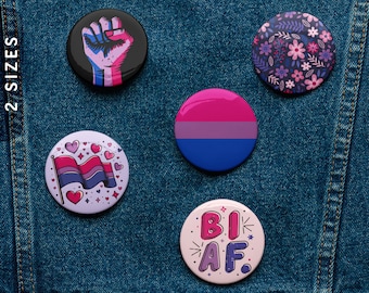 Subtle Bisexual Pin Buttons | Set of 5 Bi Pride Pins