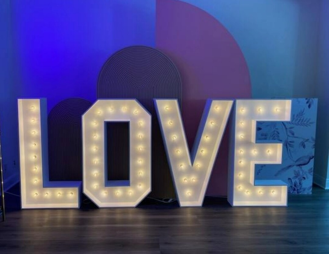 4ft Marquee Letters: White Edison Bulb, Stackable 3D Decor - Etsy