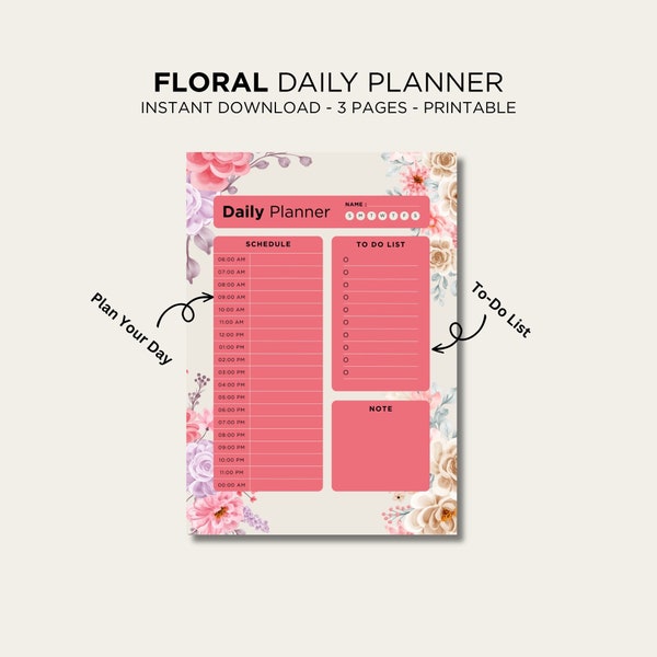 Daily Hourly Planner - Etsy