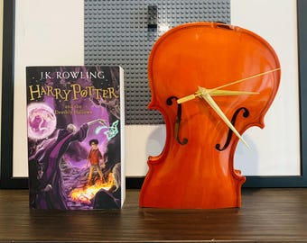 child\'s picture to this Violin themed wall clock! Acoustic Violin Clock – Handmade Music Lover Wall Decor - Etsy main image 3