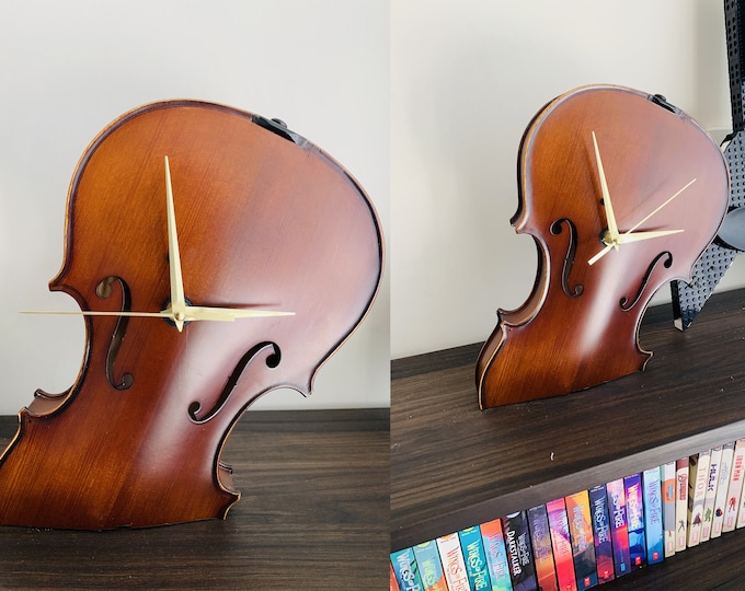 Acoustic Violin Clock – Handmade Music Lover Wall Decor