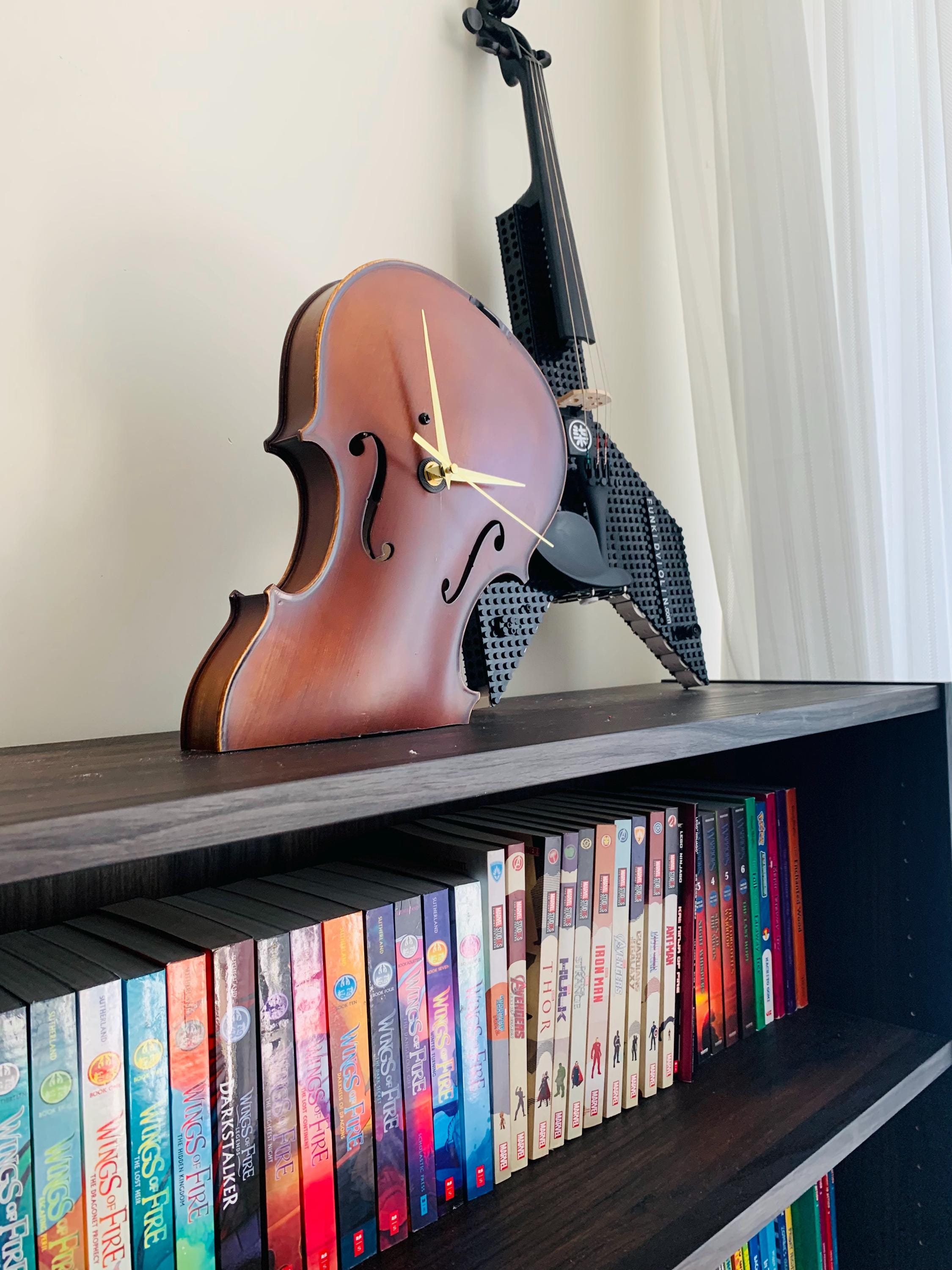 child\'s picture to this Violin themed wall clock! Acoustic Violin Clock – Handmade Music Lover Wall Decor - Etsy main image 3