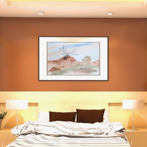 Wüstenlandschaft Aquarell Poster | Joyce P Bryant Art | Matter Druck | Wohndekor | Horizontal | Verschiedene Größen