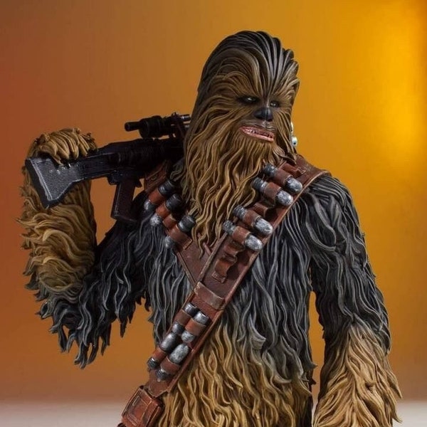 Chewbacca Bust, STL File, 3D Model, 3D Print Model, Movie Lover, space, 3d model 3d model Figures, Anime , Comic Gift