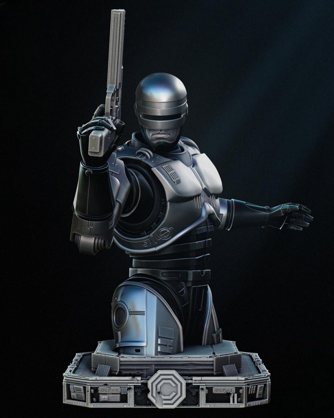 Robocop Stl File Robocop Bust STL File, 3D Model, 3D Print Model, Movie Lover, Action ...
