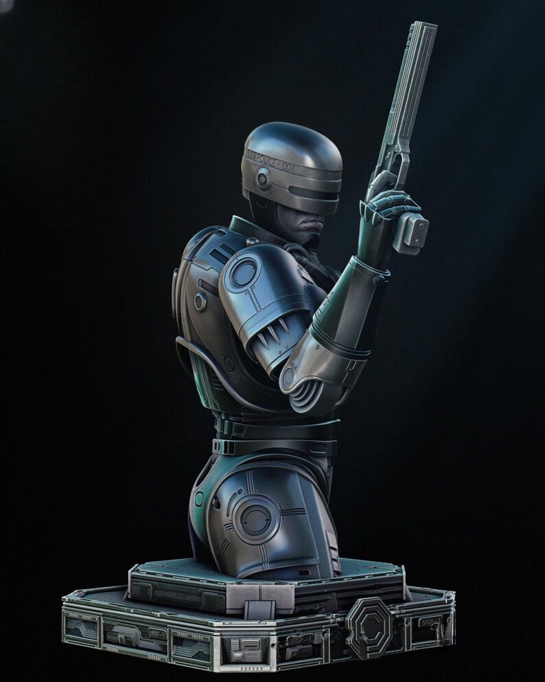 Robocop Stl File Robocop Bust STL File, 3D Model, 3D Print Model, Movie Lover, Action ...