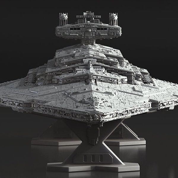 Star Wars Star Destroyer STL File, 3D Model, 3D Print Model, Movie Lover, space, 3d model 3d model Figures, Anime , Comic Gift