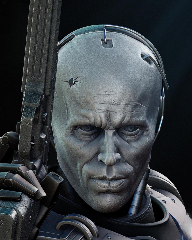 Robocop Stl File Robocop Bust STL File, 3D Model, 3D Print Model, Movie Lover, Action ...