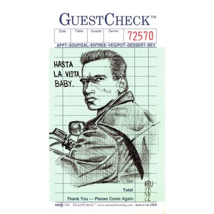 Arnold Schwarzenegger - Terminator 2 Guest Check Drawing (Original)