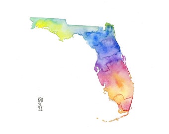 Florida State Map Art Print