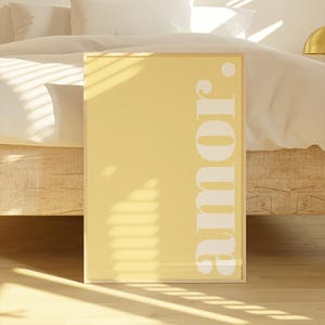 Neutral Prints Butter Yellow Poster with Romantic Quote Wall Art Neutral Posters Digital Download Wall Art Lemon Yellow Room Decor Pastel