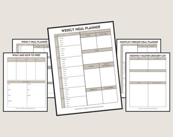 The Intentional Kitchen | Weekly & Monthly Meal Planner | Grocery List | Freezer Prep System | Printable PDF