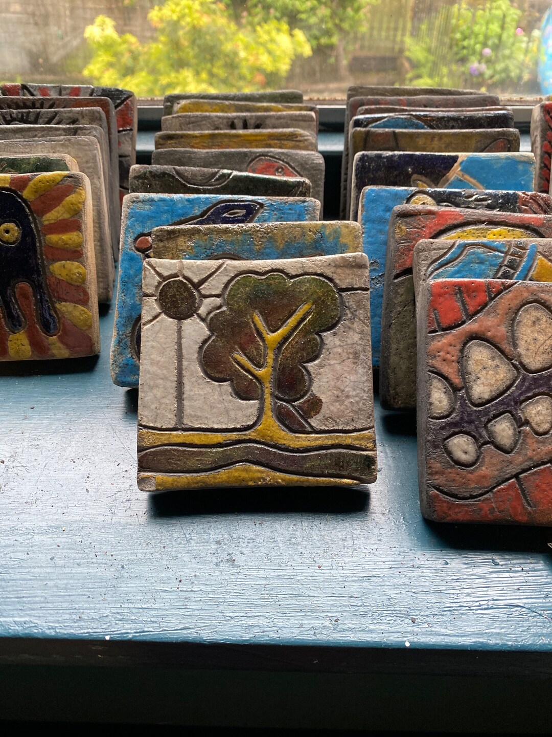 Hand Made Ceramic Raku Tile Etsy