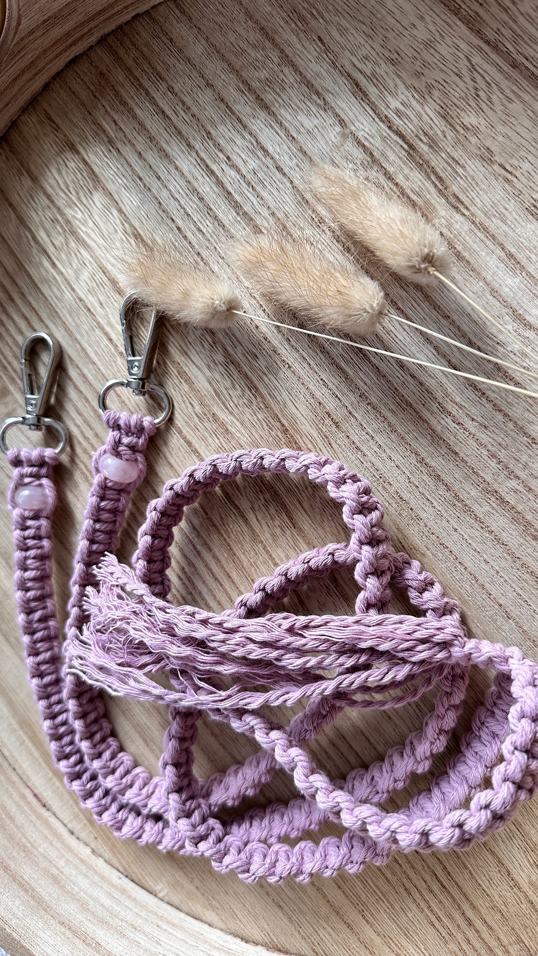 Posadina Handykette Naturstein - Handmade Handyanhänger Mit Perlen Und Karabiner, Lade-freundlich