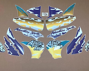 Africa Twin Vinyl Decal 3-pack, XRV750 Adventure Bike Helmet Car