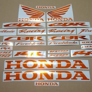 600RR / 1000RR full custom aftermarket decals set stickers kit chrome gold silver pearl red orange mirror fireblade 600 rr logo pattern CBR