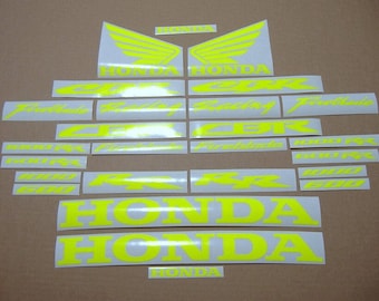 600RR / 1000RR full custom aftermarket decals set stickers kit fluorescent signal red yellow graphics high visibility logo CBR fireblade rr