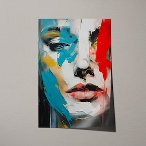 Gerhard Richter Painting Inspired Poster - Abstract Faces & Identity Transformation, Modern Art Style Wall Decor