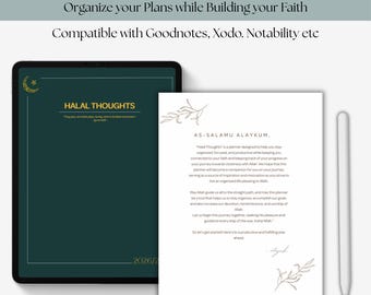 Halal Thoughts Islamic Planner 2026/2027 | Muslim Digital Planner for Goodnotes  |Daily, Weekly, Monthly Planner for iPad | Muslim planner
