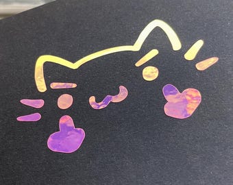 Freche Kitty Finger hoch - Laptop Notebook Planer Stationär Sticker, Fahrzeug Autofenster