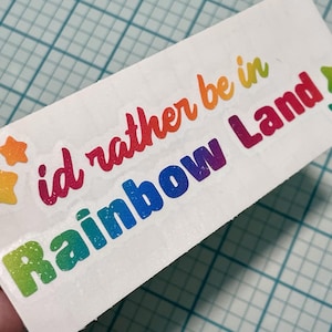 Adesivo de vinil Rainbow Brite para carro, janela, decalque de glitter arco-íris, decalque de arco-íris, Rainbow Land, estrelas sprites