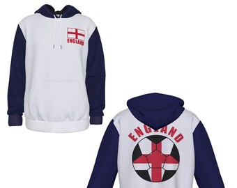 Sudadera con capucha unisex para aficionados al fútbol de Inglaterra