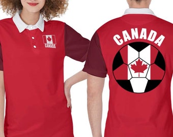 Canada Unisex voetbalsupporters fan poloshirt