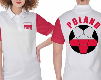 Polo unisexe pour supporters de football Pologne