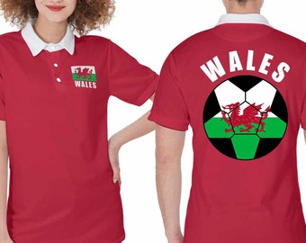 Wales Unisex-Fan-Poloshirt für Fußballfans