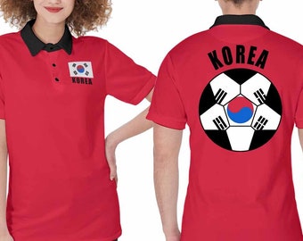 Koreanisches Unisex-Fan-Poloshirt für Fußballfans