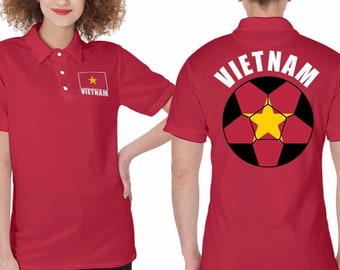 Vietnam Unisex Fußball-Fan-Poloshirt