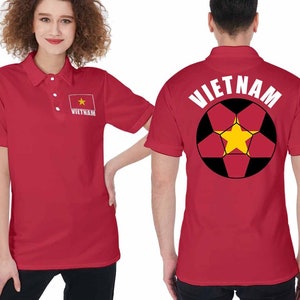 Vietnam Unisex Football Fan Polo Shirt Front and Front