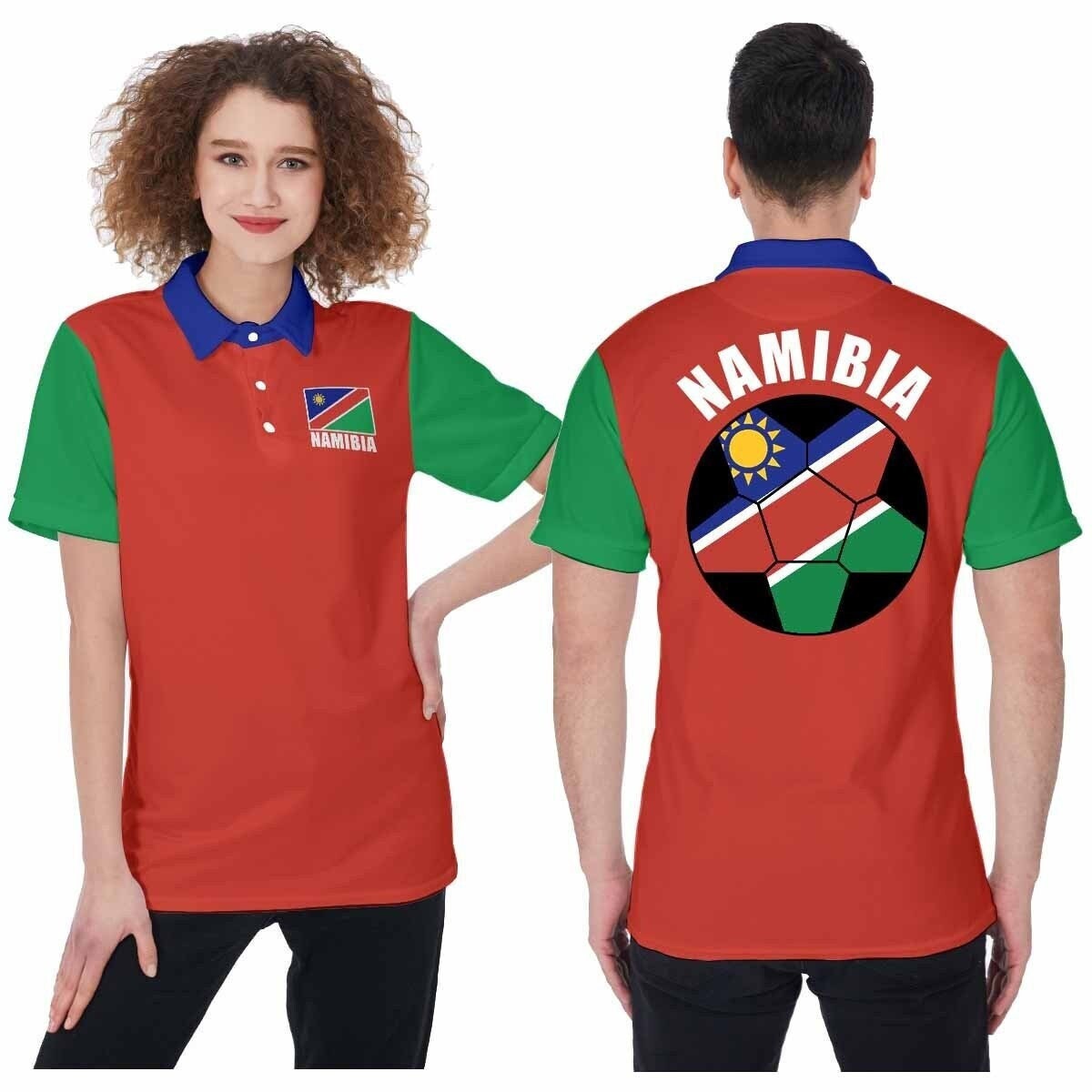 Namibia Unisex Football Supporters Fan Polo Shirt.