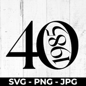 SVG de 40.º cumpleaños, edición limitada de 1985, archivo de corte, PNG/JPG, aniversario, cuarenta años, silueta de Cricut