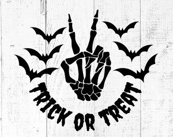 Trick or Treat SVG, Spooky Halloween Cut File, PNG JPG Printable