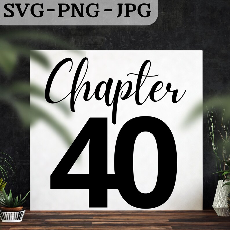 Chapter 40 SVG, 40th Birthday PNG, Anniversary Cut File, Printable - Etsy