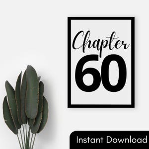 Chapter 60 SVG, 60th Birthday or Anniversary Cut File, 60 Years Old PNG ...
