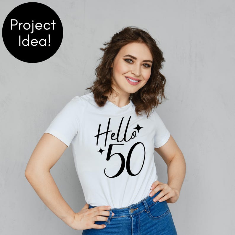 Hello 50 SVG, 50th Birthday or Anniversary Cut File, PNG JPG Printable ...