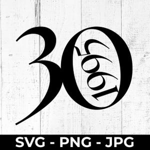 30th Birthday SVG, Limited 1995 Edition, Cut File, PNG/JPG Anniversary, Thirty Years Old, Cricut Silhouette