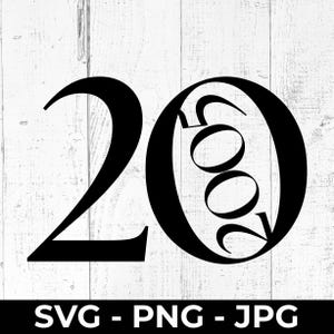 20º aniversário SVG, edição limitada de 2005, design para impressão PNG, arquivo de corte de aniversário, presente de comemoração de vinte anos