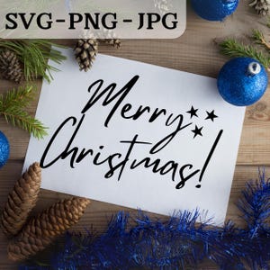 Feliz Navidad SVG, Archivo de corte navideño, Diseño imprimible PNG jpg, Decoración navideña, Compatible con Cricut Silhouette, Regalo festivo de manualidades DIY