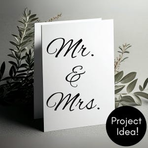 Sr. e Sra. SVG | Arquivo de corte de placa de noivado de casamento | Design de celebração PNG para impressão para noiva e noivo em ocasião especial