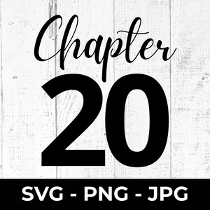 Capítulo 20 SVG, Arquivo de Corte de 20º Aniversário, PNG JPG para Imprimir, Celebração de Vinte Anos, Cricut, Silhueta, Máquina de Corte, Presente de Aniversário