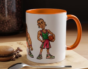 Basketball Players Coffee Mug, Colorful Basketball Artwork