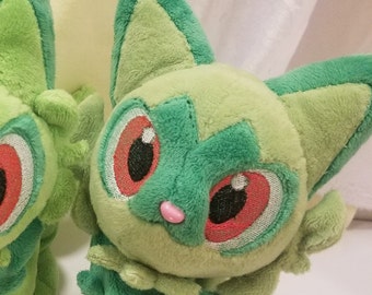 PDF Pattern for Grass kitten Plush + Tutorial  DIGITAL (Applique Only) (No emb files) (sprigatito inspired plush) (Read desc)