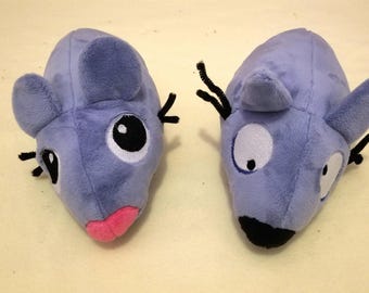 Pizza Tower Brick and Bad Rat Plush (Fan-Made and Not Official) (Handmade) (Glow in the Dark Eyes) (Made to Order) (Read DESC)