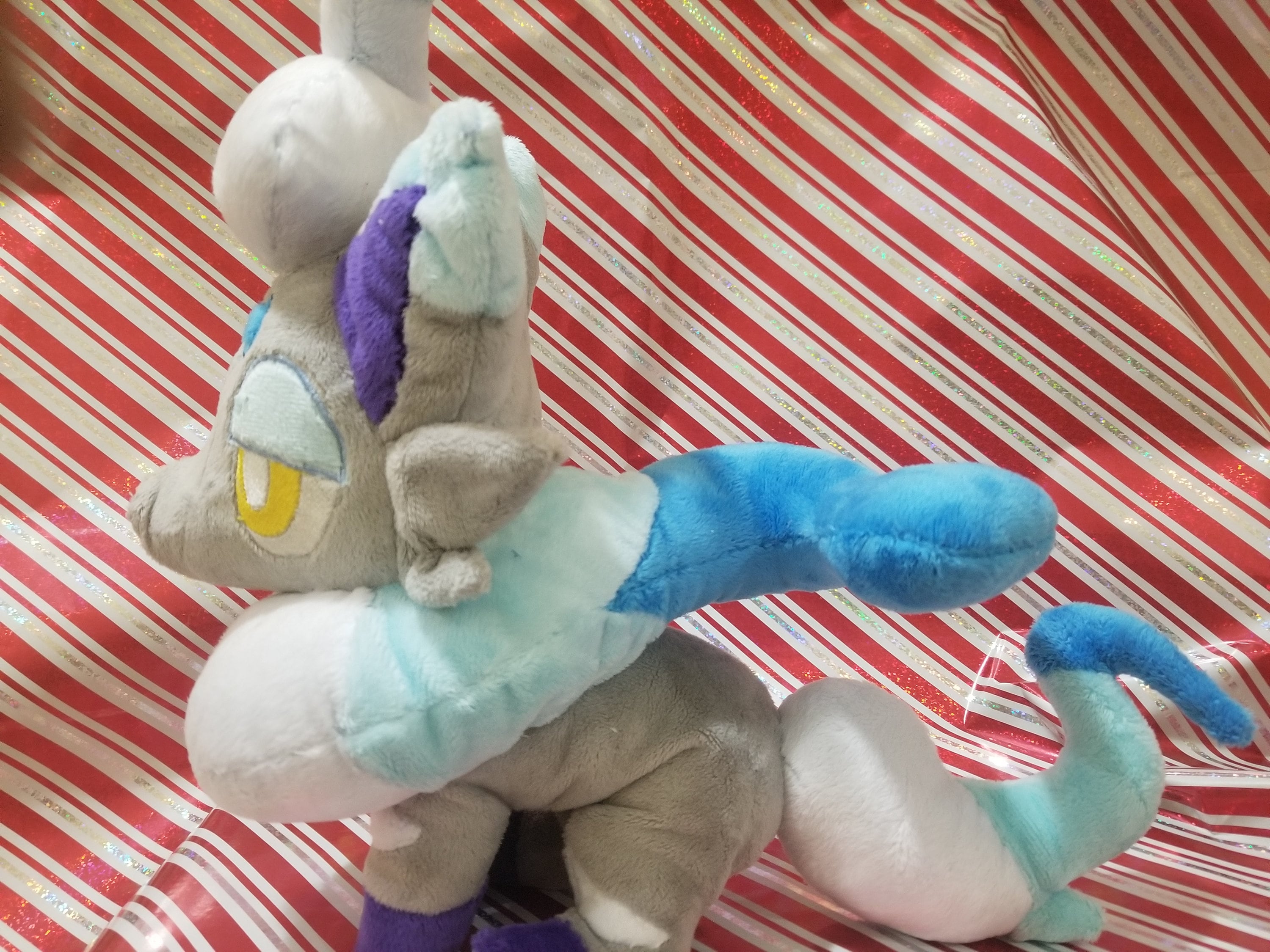 Snow Fox and Dark Fox 16" Plush (Hisuian and Unovian Zorua Inspired) (Handmade) (semi beanie) (Made-to-order) (Read DESC)