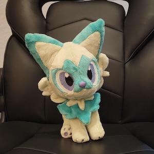 Grass kitten (sprigatito inspired plush) (Handmade) (Read desc) (made to order) (Normal and shiny version)